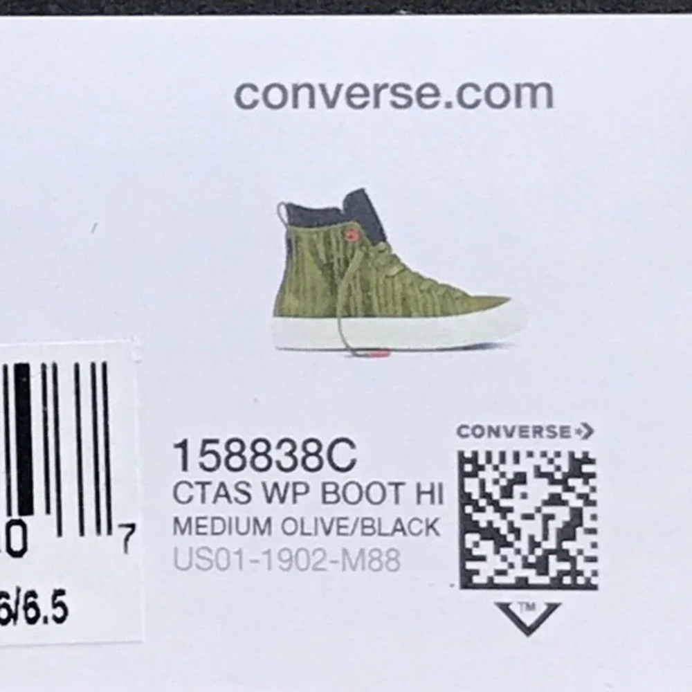 Converse CTAS WP Boot Hi Medium Olive Black Waterproof 158838C Size Men 6.5